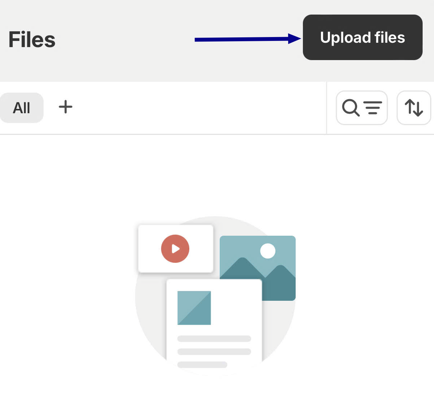 upload a file on files page Shopify